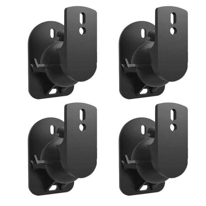 Support Mural Pour Enceintes - Charge 50 Kg, Bras 210 Mm, Insertion 180 Mm, Noir