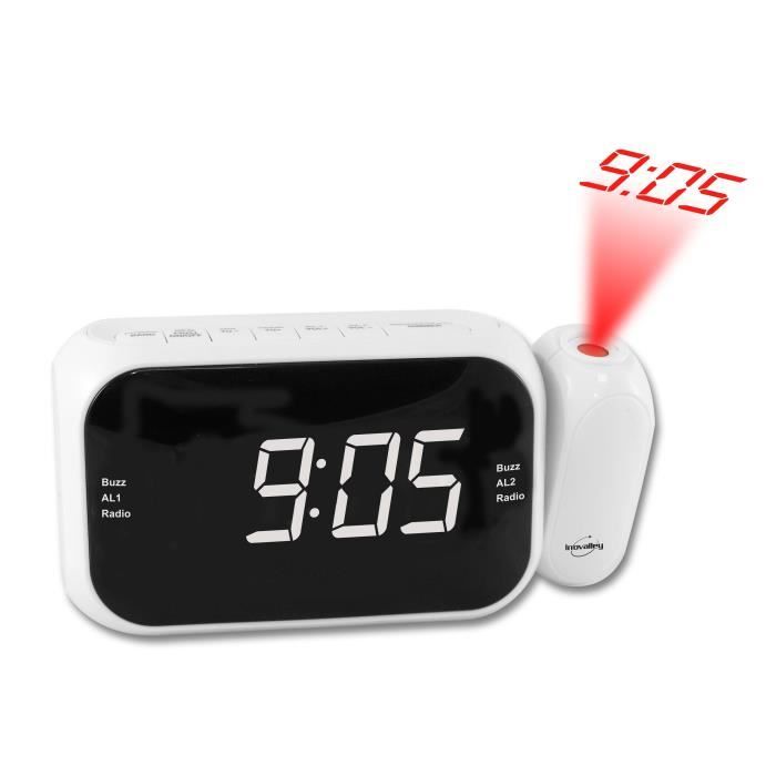 INOVALLEY RP211W Radio réveil projecteur Led blanche Radio FM