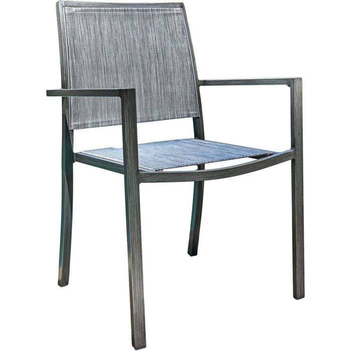Fauteuil de jardin Santorin empilable en aluminium 55 x 58 x 84 cm Gris