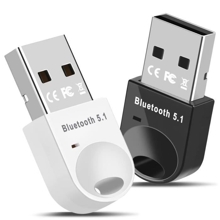 Dongle Bluetooth 5.1,Clé Bluetooth USB pour PC Compatible avec Windows 11  10 8.1 7 XP,sans Fil Adaptateur Bluetooth,Noir+Blanc - Cdiscount  Informatique