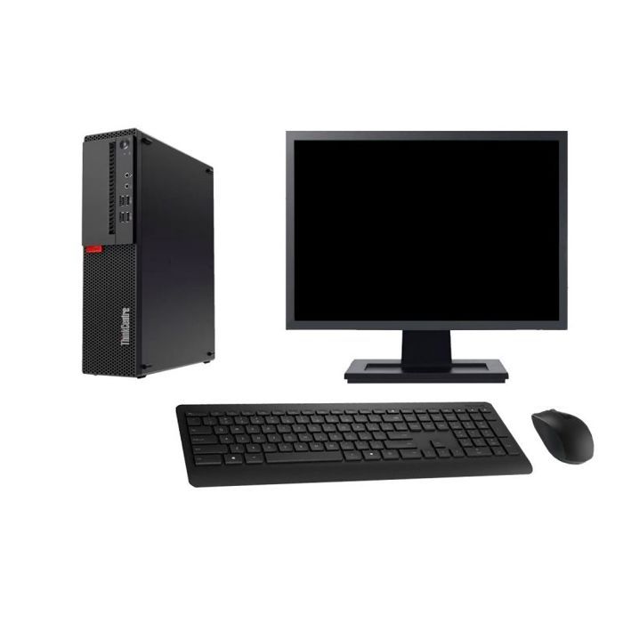 PC Lenovo ThinkCentre M800 SFF Avec écran 22″ – Intel G4400, 16Go RAM, SSD 960Go, Windows 11 Et WiFi – Parfait Pour Le Télétravail Et La Bureautique