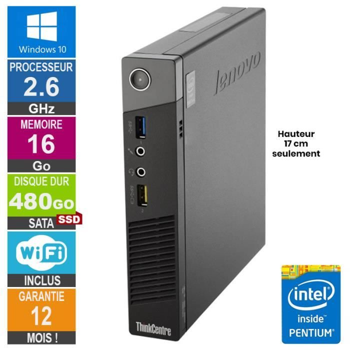 Lenovo ThinkCentre M73 Tiny - WIFI - 16Go - SSD 256 Go