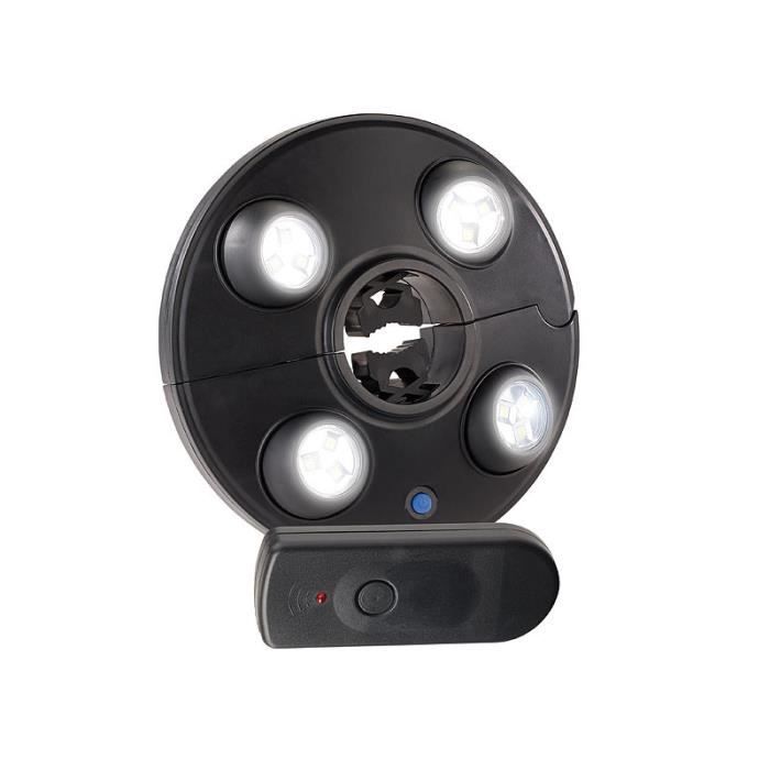 Lampe LED - LUMINEA - Noir - 4 spots rotatifs - Extérieur - Batterie