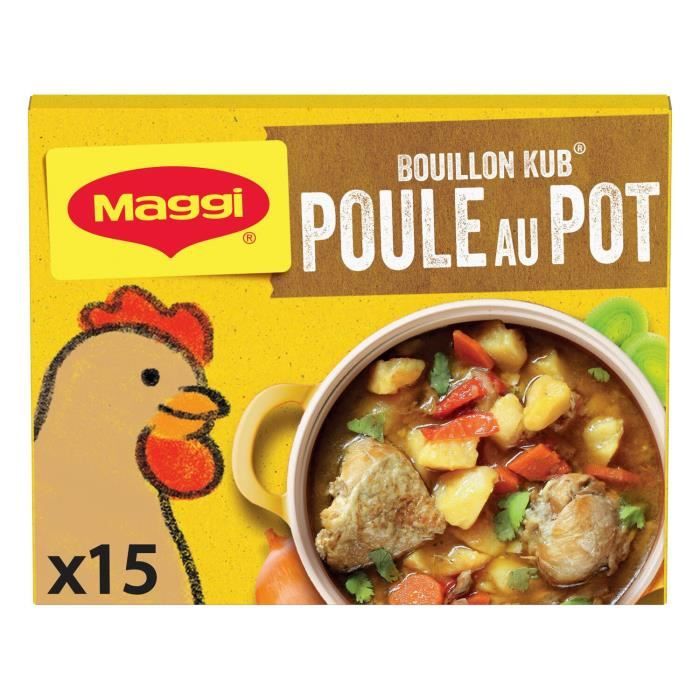LOT DE 4 MAGGI Bouillon Kub Poule au Pot Bouillons boite de 15