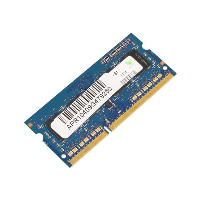 Vente Memoire PC MicroMemory DDR3 2 Go SO DIMM 204 broches 1333 MHz - PC3-10600 CL9 1.5 V mémoire sans tampon non ECC pas cher Vente Memoire PC MicroMemory DDR3 2 Go SO DIMM 204 broches 1333 MHz - PC3-10600 CL9 1.5 V mémoire sans tampon non ECC pas cher