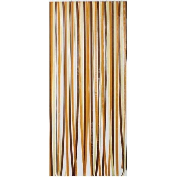Rideau de porte en polyéthylène - Antilles - 90x200 cm - brun et beige