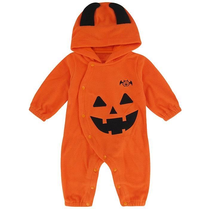 Déguisement Halloween Bébé - Ensemble 2 Pièces Citrouille - Nouveau-né Garçon Ou Fille - 4 Tailles