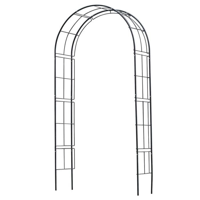Pergola arche en acier en métal - NATURE - 113x38xH229cm - Noir