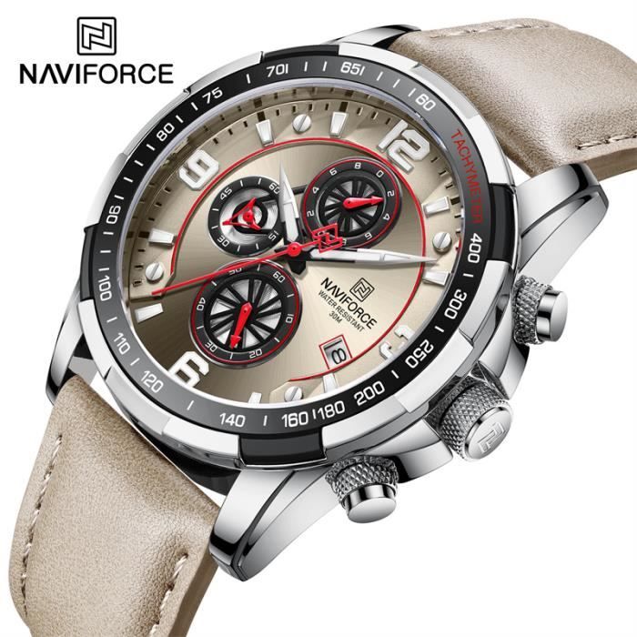 hommes montre top marque de mode naviforce chronographe sport montres de luxe homme d'affaires montre à quartz