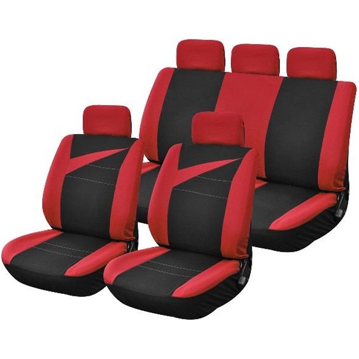 Couvre siège dynamique noir et rouge pour auto