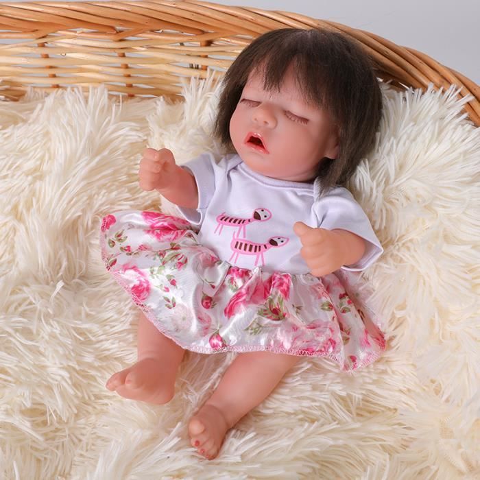 Bebe Reborn Fille Avec Yeux Fermes Realiste Cdiscount