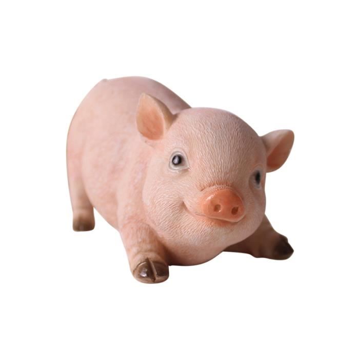 1 Pc Resine Drole Mignon Animal Cochon Statue Figurines Decor Sculpture Ornements Pour Cour Pelouse Patio Statue Statuette Cdiscount Maison