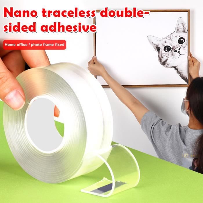 Ruban adhésif amovible Nano Gel, ruban lavable double face en