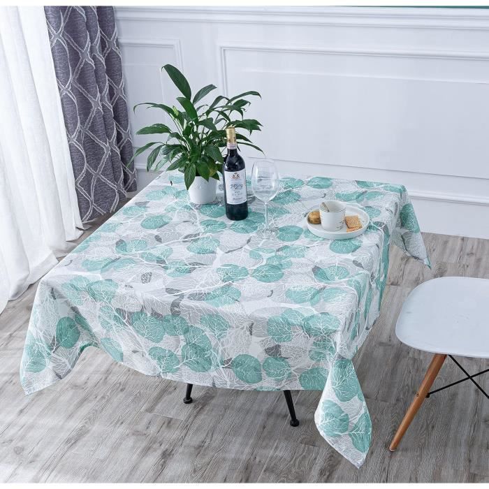 Litinliv 2PCS Nappes Fête de Décoration, 137x274CM Imperméable en Plastique, Décorative avec Sauge et Eucalyptus, Couvertures Table pour Anniversaire Prénatale