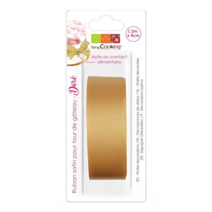 Ruban Satin Pour Tour De Gateau Dore 2 M X 4 Cm Cdiscount Maison