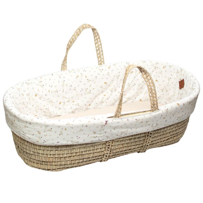 Sevira Kids Couffin bébé avec Matelas Habillage et Drap Housse Beige Taille Unique - Beige - TU Made in France