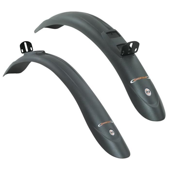 Garde boue avant et arriere Beavertail - SKS - Universel pour VTT et vélos de trekking - Noir