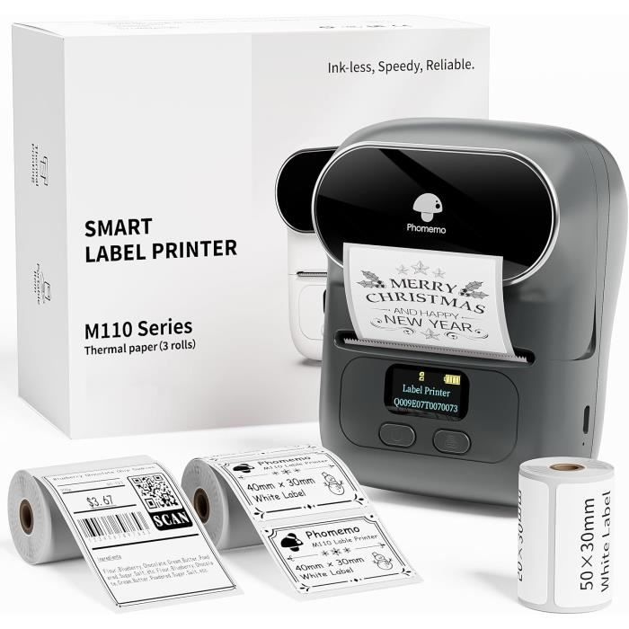 Phomemo M02 Pro 300dpi Mini Imprimante Thermique Bluetooth Portable - Imprimante Autocollant Pour Journal, Décoration Et Artisanat, Noir