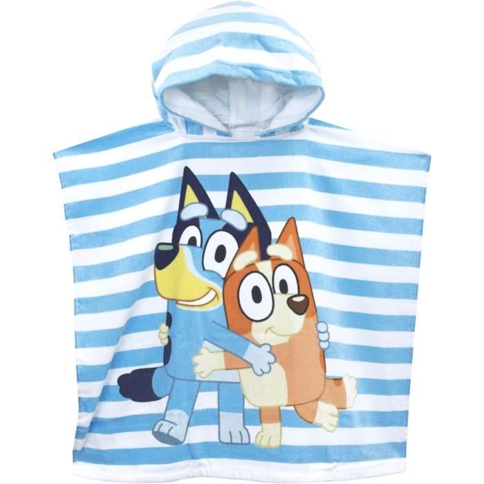 Bluey Serviette pour garçons ou Filles Poncho à Capuche pour Enfants Serviettes de Bain et de