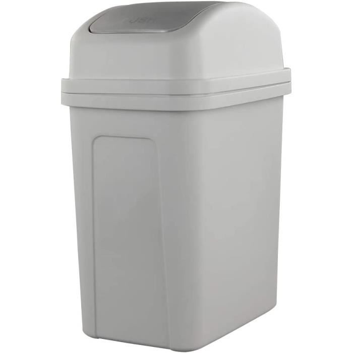Poubelle Fine Farmoon 14L Noire - Design Étalé Pour Espaces Restreints, Couvercle Basculant
