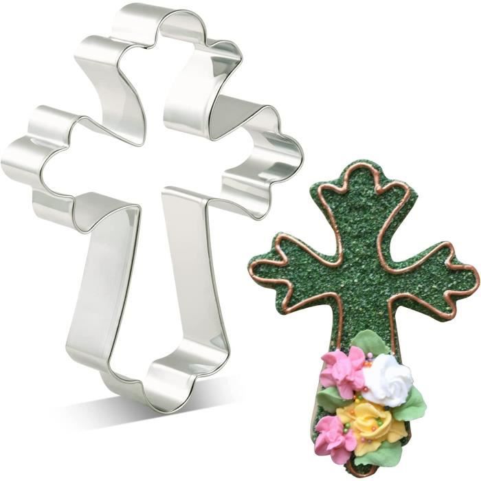 Lot De 5 Emporte-pièces En Acier Inox En Forme De Croix - Pour Biscuits, Fondants, Pâtisserie - Tailles 6x8 Cm Environ