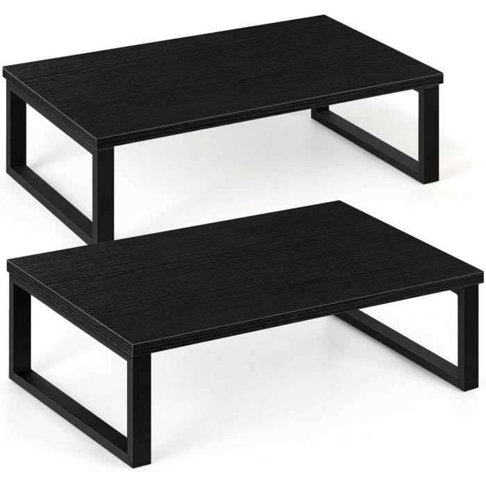 Support Ecran Pc Bois Relaxdays Support D'imprimante, 2 Niveaux, Pour Votre Espace De Travail Rehausseur Tv A Poser Sur Meuble