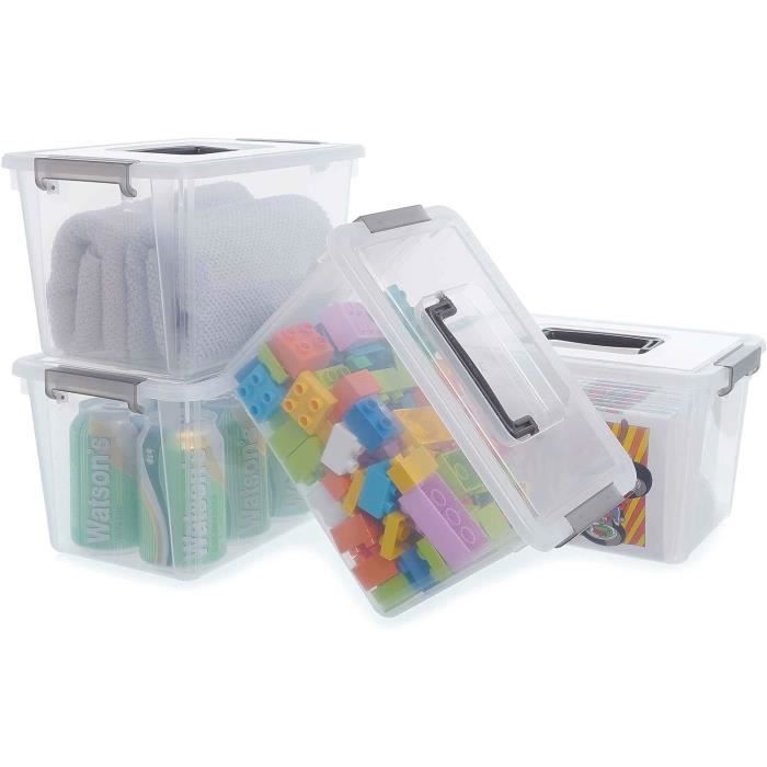 3 boites de rangement salle de bains empilables transparentes, 5Five Simply Smart Selena
