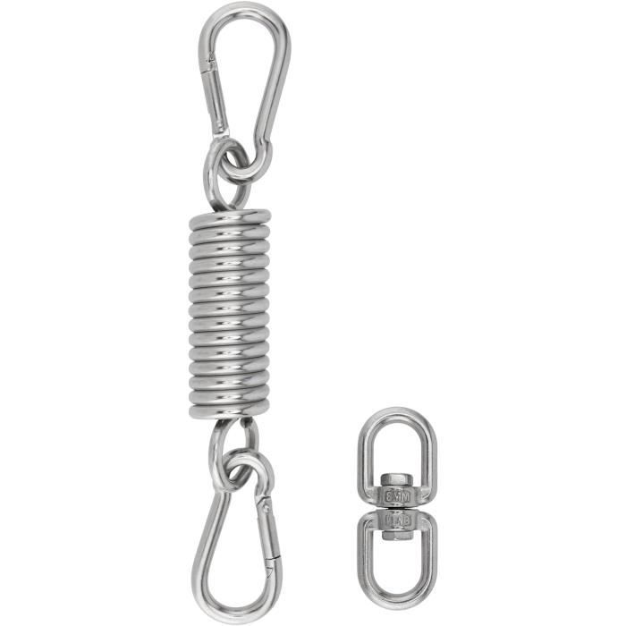 OWOAOOwl Lot De 2 Chaînes En Acier Inoxydable, Chaîne Pour Fauteuil Suspendu, Chaîne à Maillons Avec Mousqueton En Acier Inoxydable, Ensembles De Hamacs, Sacs De Frappe