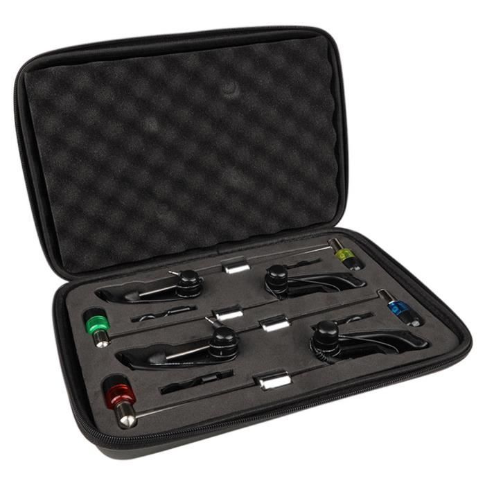 4 Bobines Indicateur De Touche Lumineuses Pour Pêche à La Carpe - LED Colorées, Clip Réglable