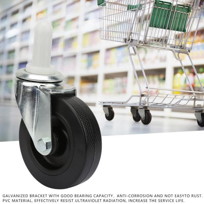 Roulette de 3 pouces (noir)4 Roulettes Pivotantes à 360 Degrés En PVC ...