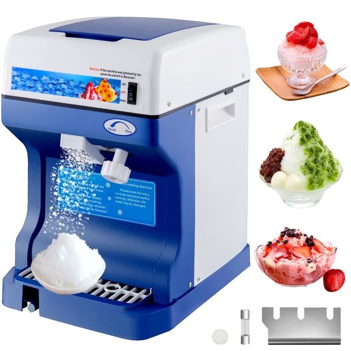 Broyeur à Glace Commerciale - VEVOR - 250W Machine à Glace Pilée - 120 KG-H Finesse Ajustable