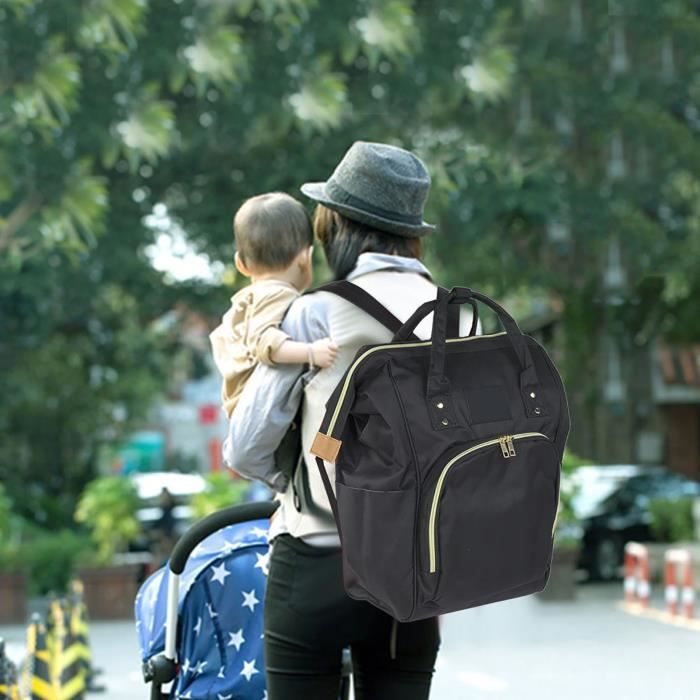 Sac à Dos à Langer Pour Bébé Chickwin - Grande Capacité, Isotherme, Imperméable - 28x34x11,5 Cm Bleu Marine