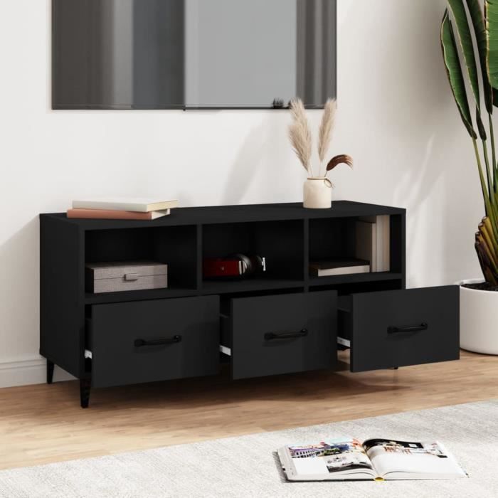 Bureau De Réception Noir 55x50x103.5 Cm - En Bois D'ingénierie Avec étagère - Capacité De Charge Totale 60 Kg