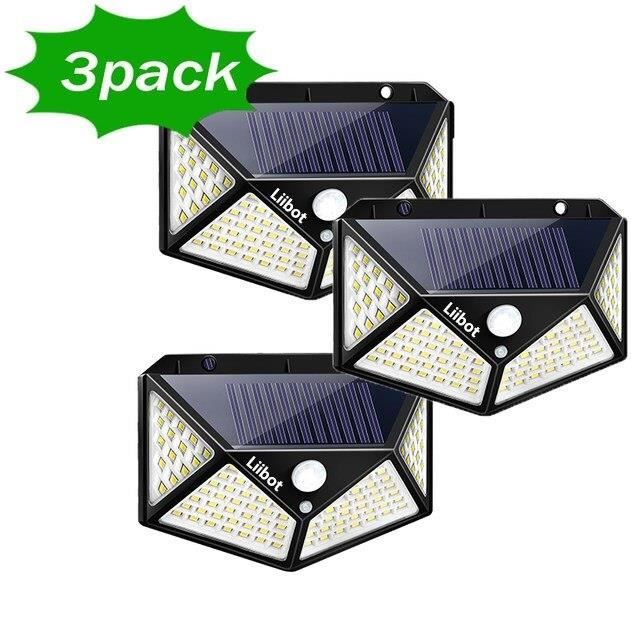 BORNE SOLAIRE ,3 PackApplique murale solaire à 100 LED avec détecteur — free download