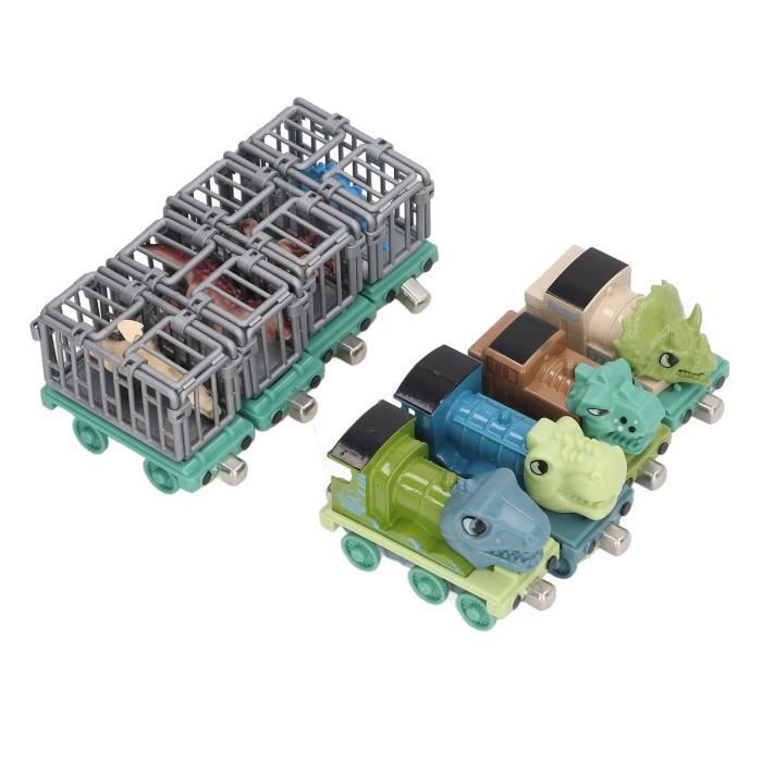 JOYIN – Mini Camion Dinosaure – 6 Voitures En Caoutchouc – Musique, Sons, Lumières – Stockage Double Pont – Dès 2 Ans – Orange