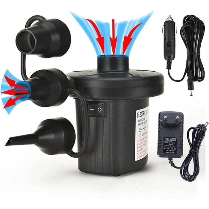 Pompe électrique FBSPORT 600W – Gonfleur/dégonfleur 4 Buses, Pour Matelas, Piscine, Camping