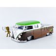 Voiture Miniature de Collection - JADA TOYS 1/24 - VOLKSWAGEN Bus Pick-up Groot Guardians of Galaxy - 1963 - Brown / White / Green-1