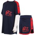 Enfants Shorts Ensemble Bleu Marine Garçons Filles T-Shirt Des Sports L'éte Tenues Shorts 2 Pièces 5-13 Ans-1