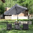 Parasol Rectangulaire - SONGMICS - GPU25GY - Protection Solaire - Inclinable - Toile Polyester-1