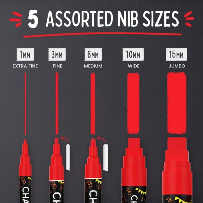 Stylo Craie Liquide Rouge Multipack De 5 Marqueurs Pour Panneaux ...