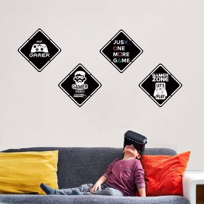Autocollant Muraux Gamer,Stickers Muraux Gaming,Sticker Gamer  Zone,Decoration Gaming Chambre Ado,Stickers Deco Gaming Chambre[J198]