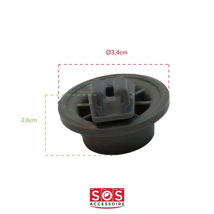 Lot De 8 Roulettes Pour Panier Inférieur De Lave-Vaisselle - Compatible Bosch Et Siemens - Diamètre 36 Mm