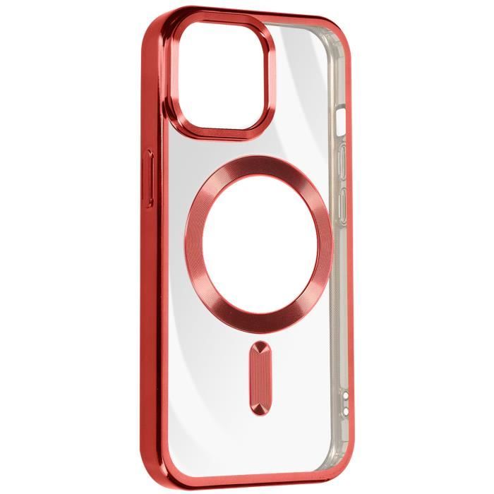 Coque MagSafe pour iPhone 15 Pro Max Silicone Protection Caméra Chromé  Rouge - Cdiscount Téléphonie