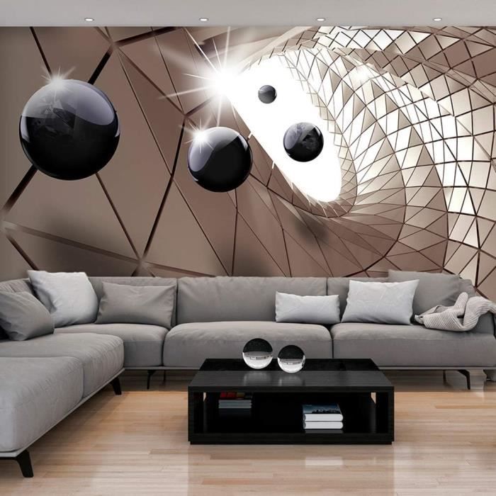 Papier Peint Intissé 3D Champagne 790865 – Géométrique, CosmoLiving, 53 Cm X 1005 Cm, 5,33 M²