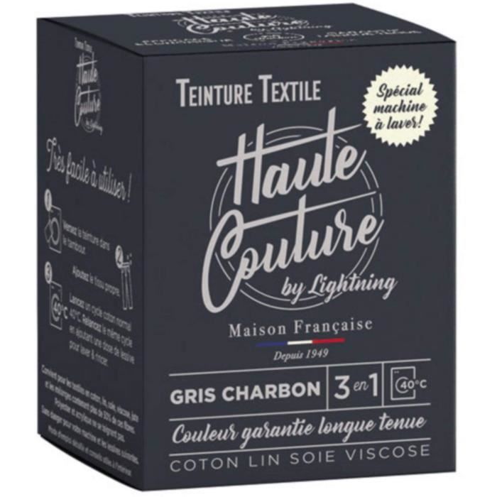 Teinture Textile Gris Charbon - 350g - Pour Vêtements et Tissus HAUTE  COUTURE : : Cuisine et Maison