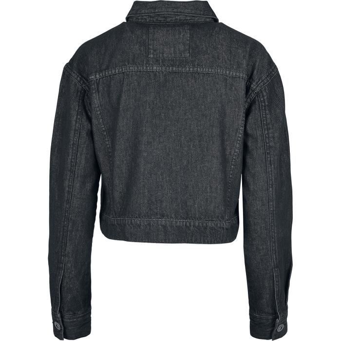 Veste en jean clearance noir femme oversize