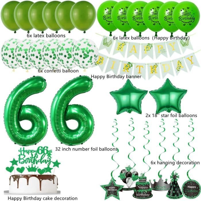 Décoration Anniversaire 66 Ans Femme Violet - Ballons 66 Anniversaire