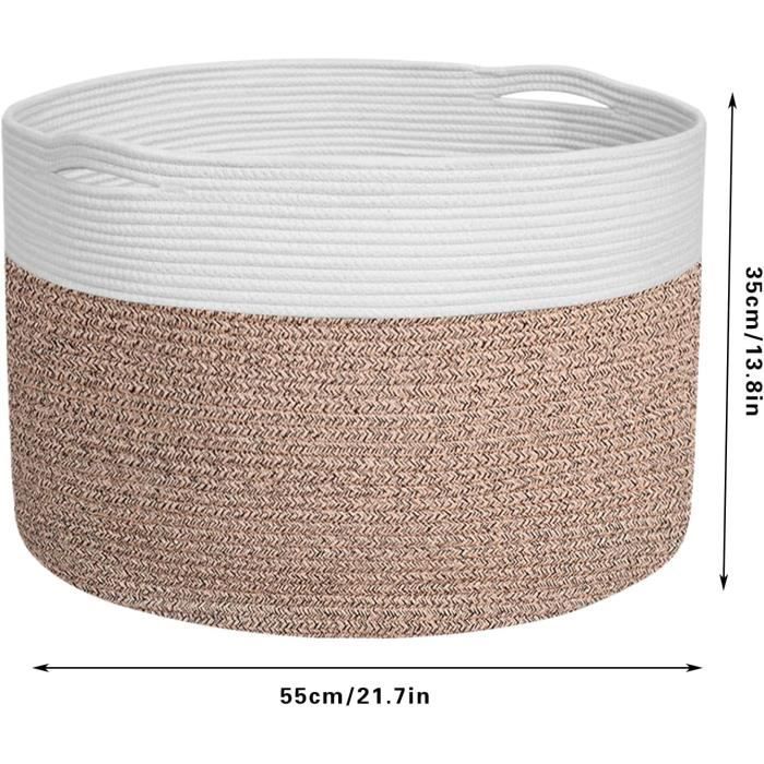CherryNow Petits paniers de rangement tissés en coton et corde de jute décoratifs pour couches, couvertures, magazines et clés, décoration de chambre d'enfant, conteneur de rangement pour la maison