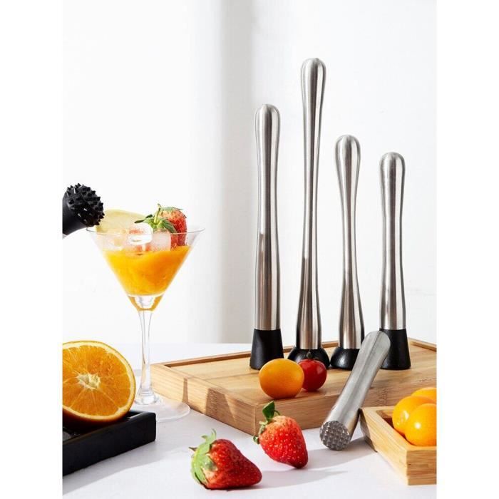 Outil De Bar En Acier Inoxydable Pilon à Cocktail 4 En 1 Pour Mélanger