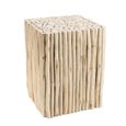 MACABANE LALY - Table d'appoint carrée 35x35cm bois naturel petites branches Teck-2